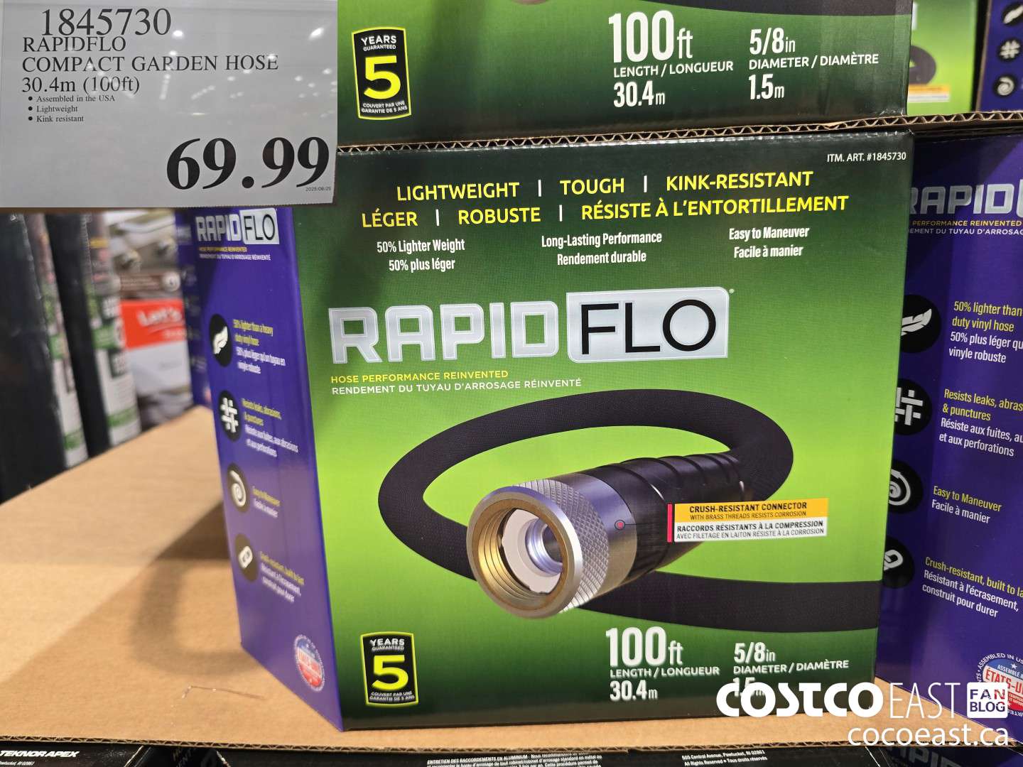 1845730 RAPIDFLO COMPACT GARDEN HOSE 30.4M (100 FT) $69.99