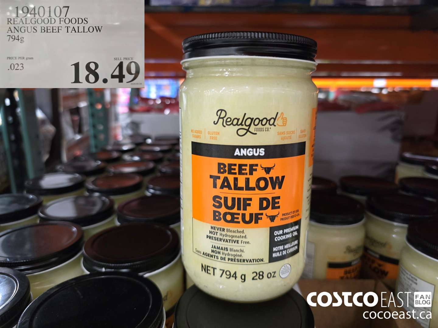 1940107 REALGOOD FOODS ANGUS BEEF TALLOW 794 G $18.49