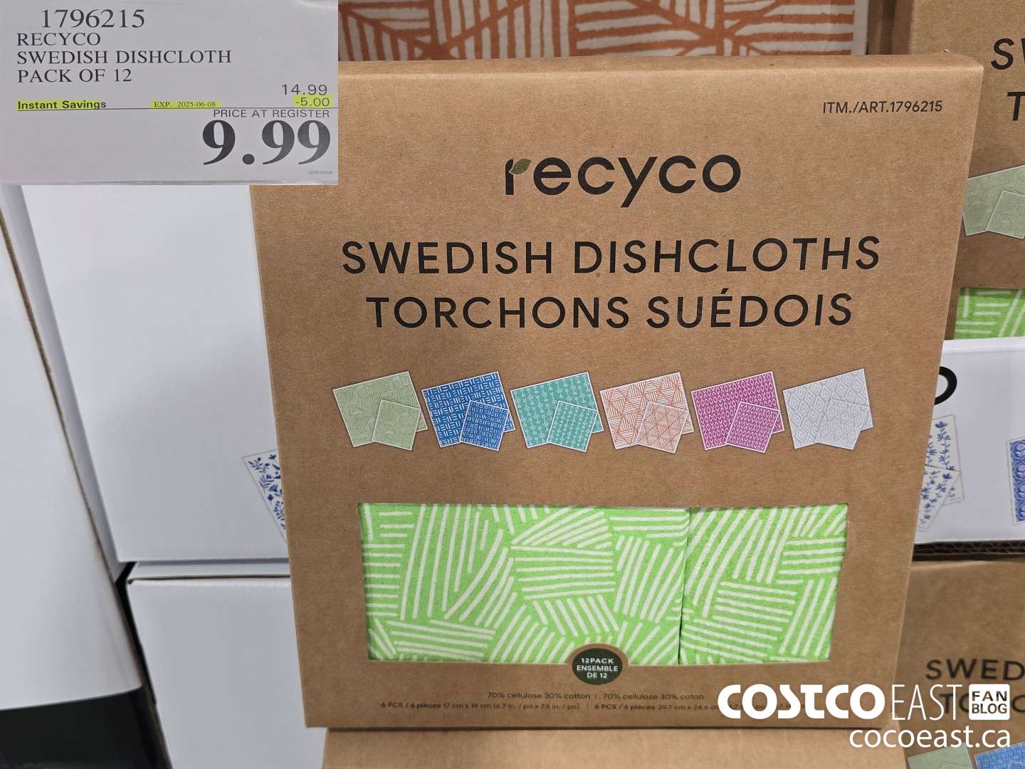 1796215 RECYCO SWEDISH DISHCLOTH PACK OF 12 ($5.00 INSTANT SAVINGS EXPIRES ON 2025-06-08) $9.99