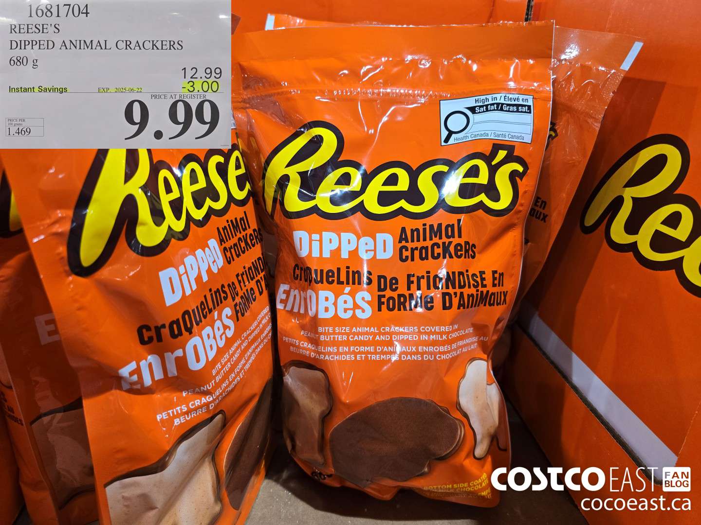 1681704 REESE'S DIPPED ANIMAL CRACKERS 680 g ($3.00 INSTANT SAVINGS EXPIRES ON 2025-06-22) $9.99