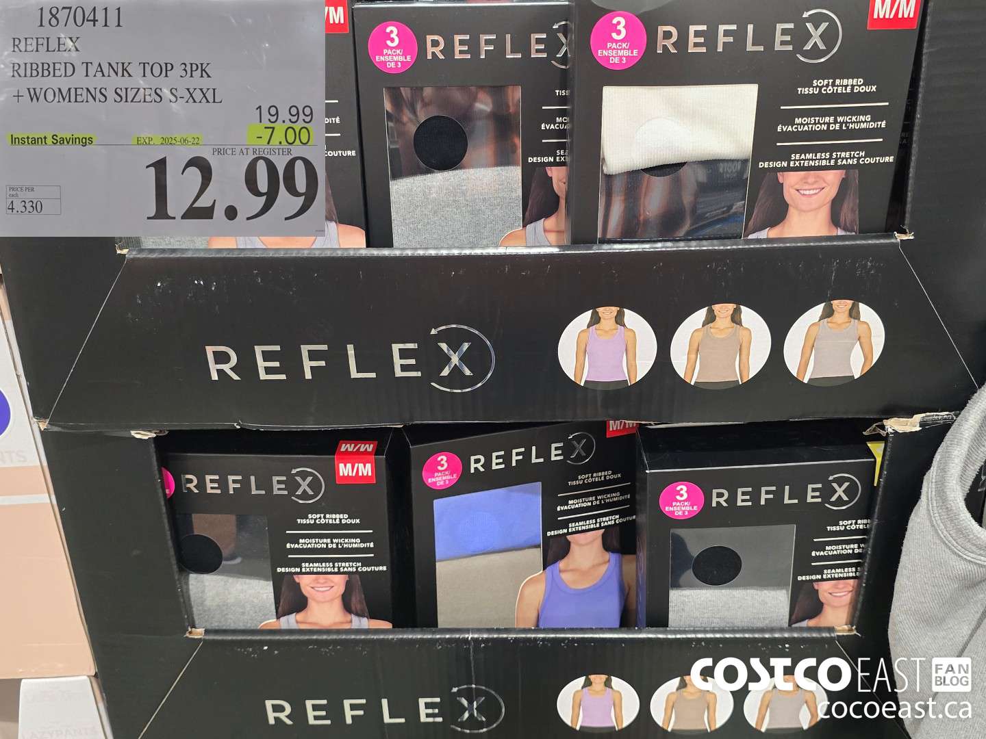 1870411 REFEEX RIBBED TANK TOP 3PK +WOMENS SIZES S-XXL ($7.00 INSTANT SAVINGS EXPIRES ON 2025-06-22) $12.99