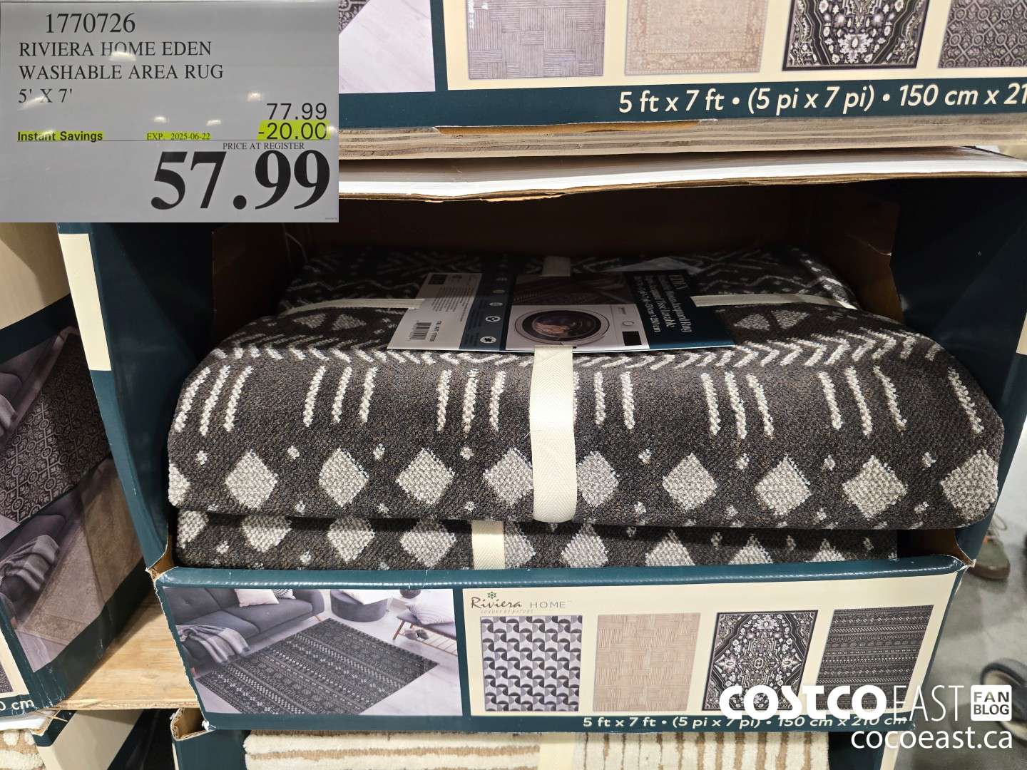 1770726 RIVIERA HOME EDEN WASHABLE AREA RUG 5' X 7' ($20.00 INSTANT SAVINGS EXPIRES ON 2025-06-22) $57.99