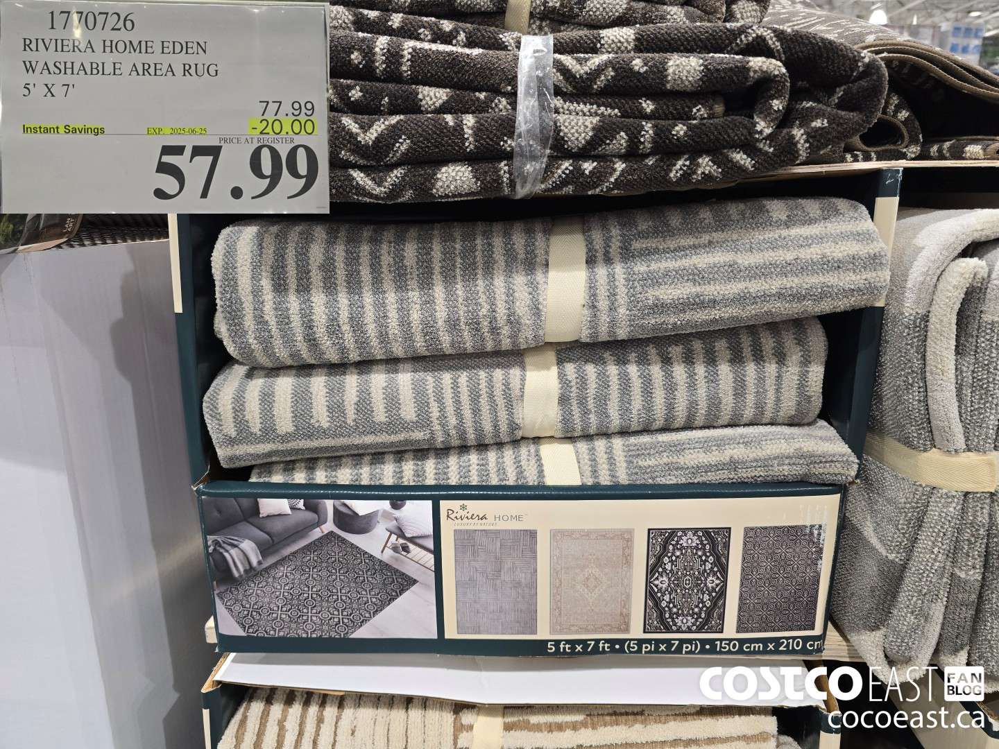 1770726 RIVIERA HOME EDEN WASHABLE AREA RUG 5' X 7' ($20.00 INSTANT SAVINGS EXPIRES ON 2025-06-25) $57.99