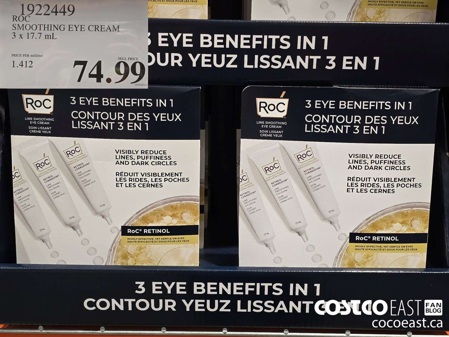 1922449 ROC SMOOTHING EYE CREAM 3 X 17.7 ML $74.99