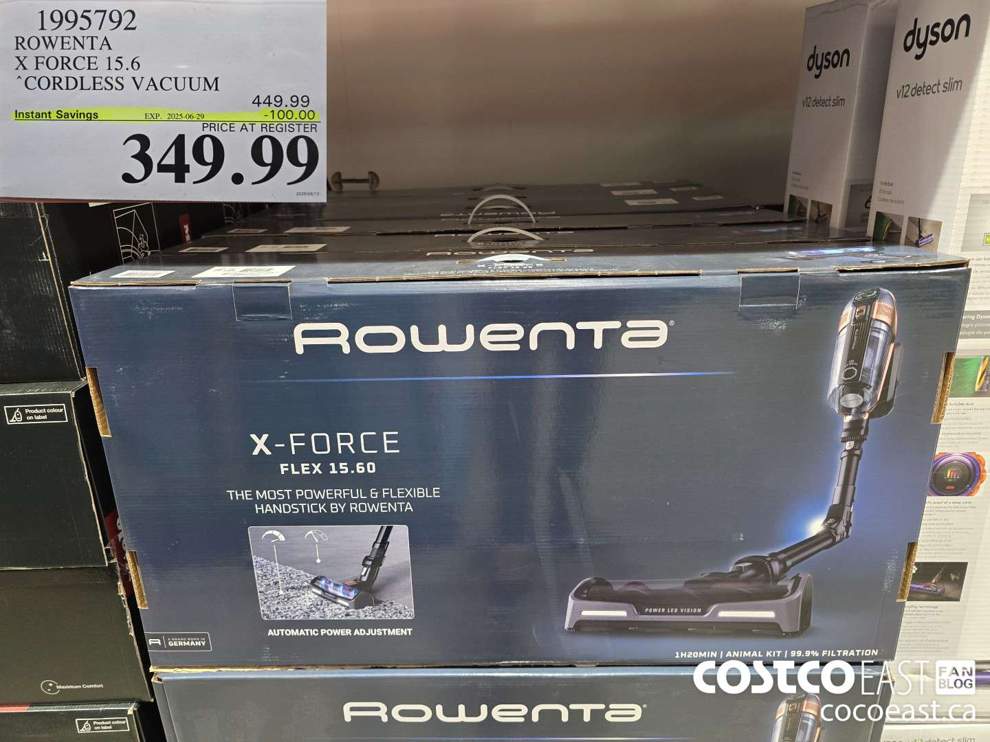 1995192 ROWENTA X FORCE 15.6 “CORDLESS VACUUM ($100.00 INSTANT SAVINGS EXPIRES ON 2025-06-29) $349.99