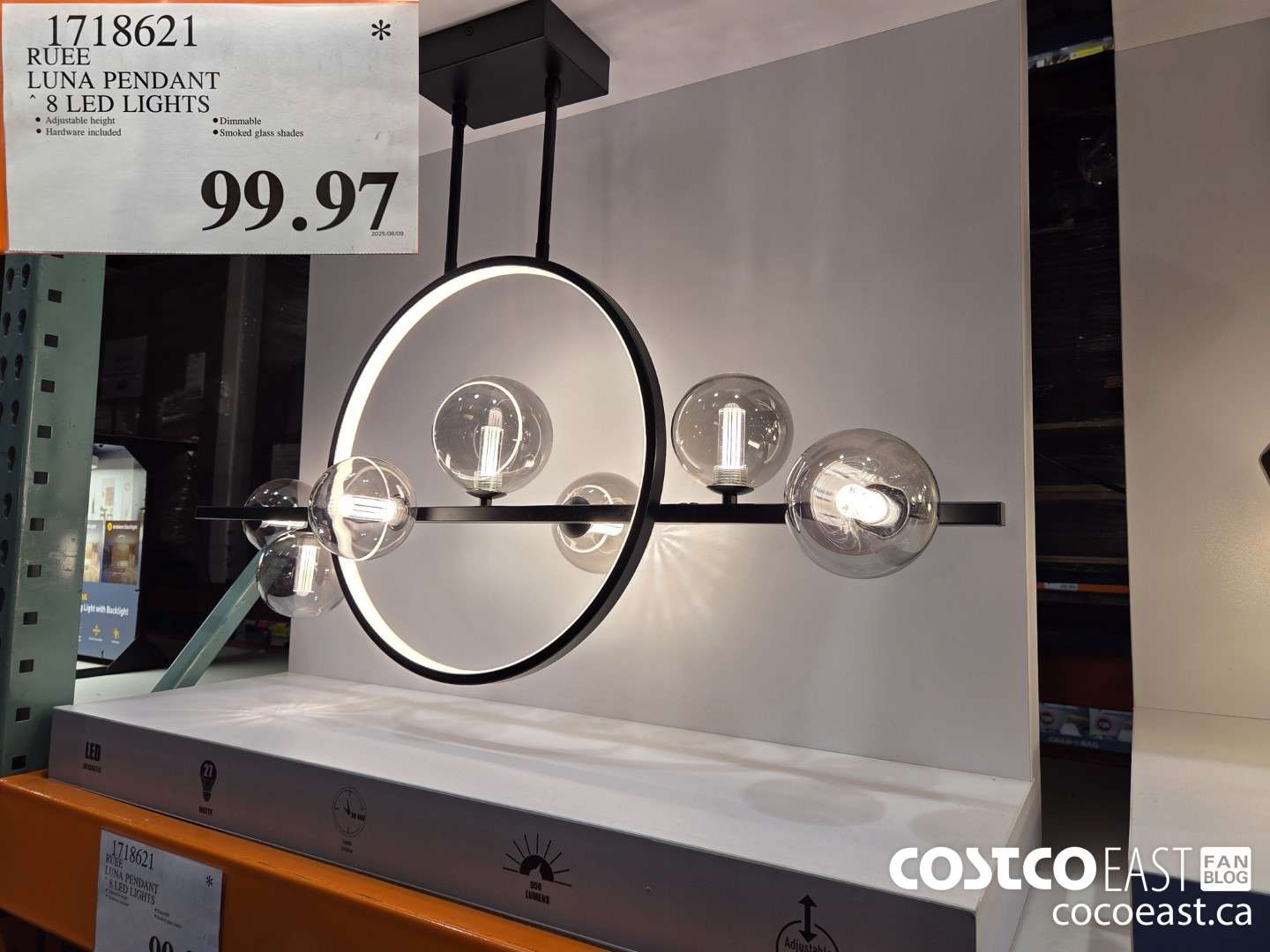 1718621 RUEE LUNA PENDANT 8 LED LIGHTS $99.97