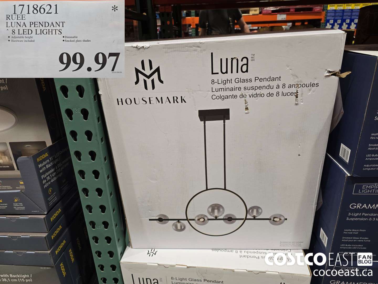 1718621 RUEE LUNA PENDANT 8 LED LIGHTS $99.97