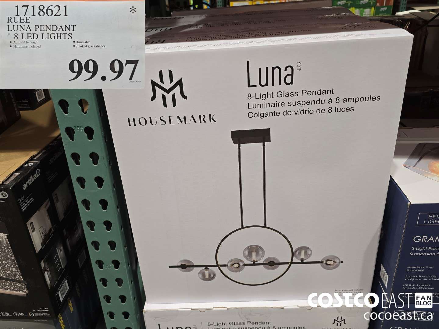 1718621 RUEE LUNA PENDANT 8 LED LIGHTS $99.97