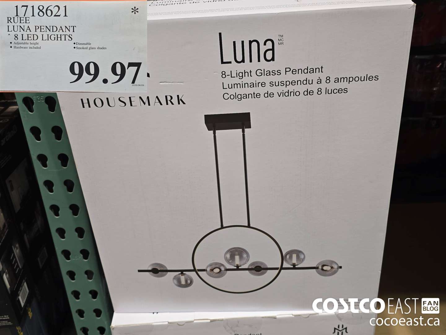 1718621 RUEE LUNA PENDANT 8 LED LIGHTS $99.97