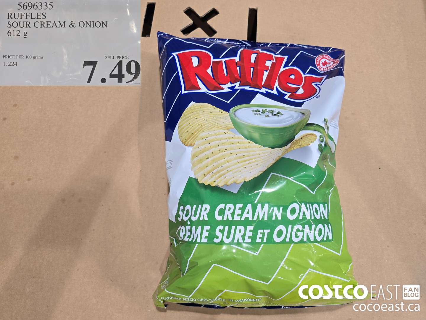 5696335 RUFFLES SOUR CREAM & ONION 612 G $7.49