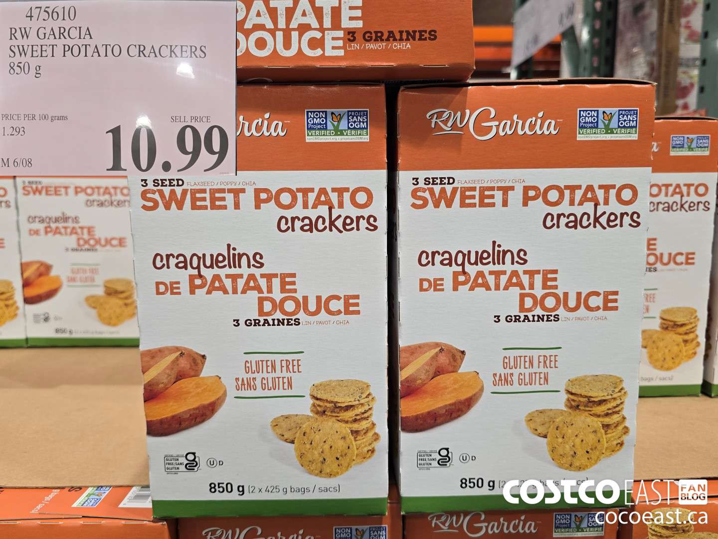 475610 RW GARCIA SWEET POTATO CRACKERS 850 G $10.99
