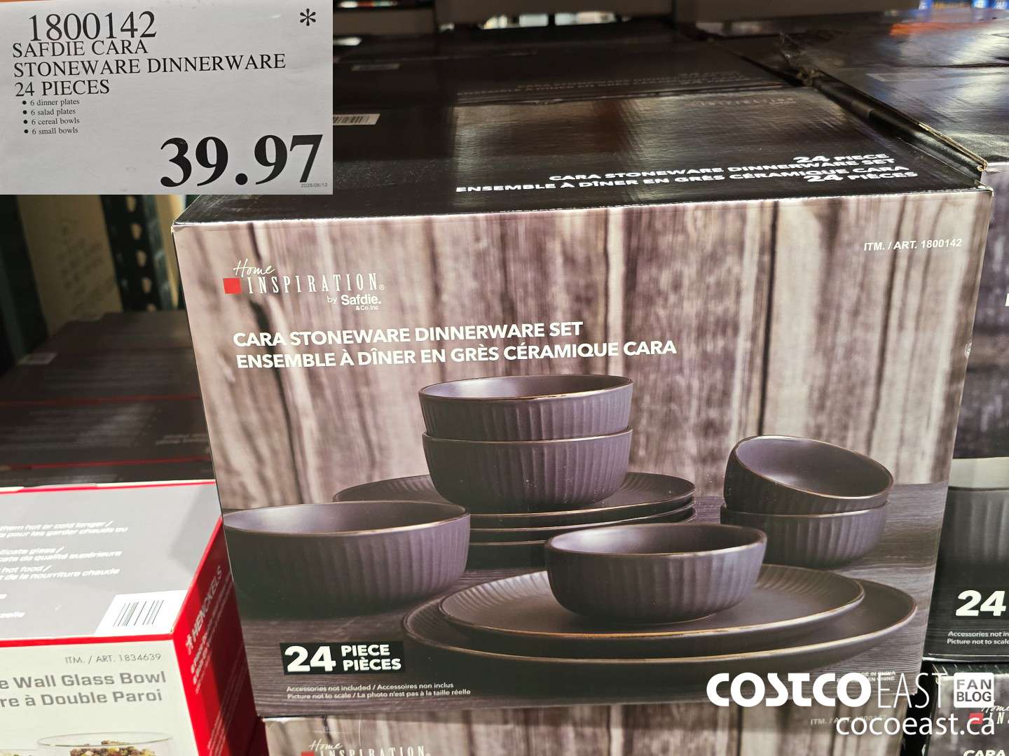 1800142 SAFDIE CARA STONEWARE DINNERWARE 24 PIECES $39.97