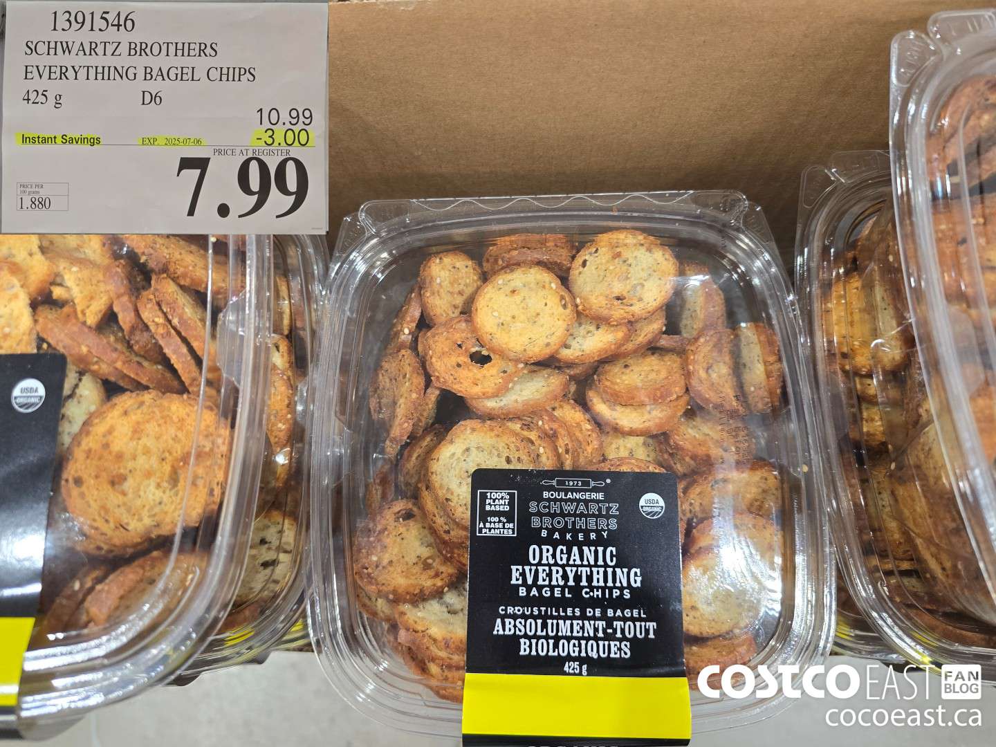 1391546 SCHWARTZ BROTHERS EVERYTHING BAGEL CHIPS 425 g ($3.00 INSTANT SAVINGS EXPIRES ON 2025-07-06) $7.99