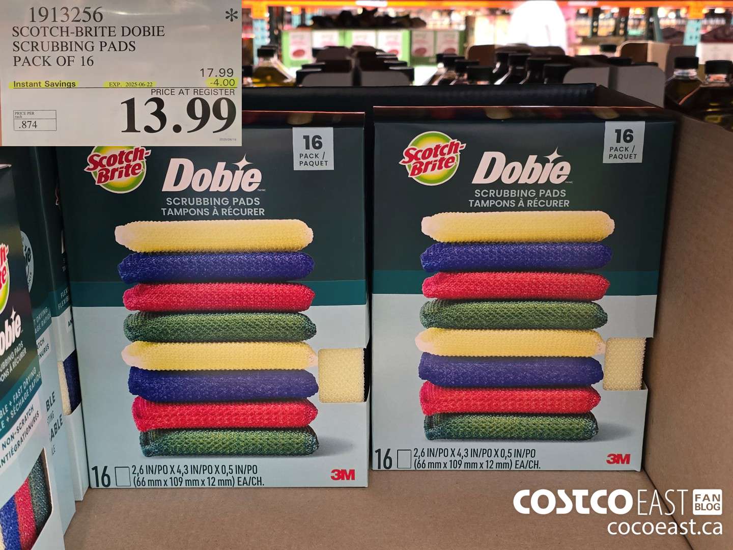 1913256 SCOTCH-BRITE DOBIE SCRUBBING PADS PACK OF 16 ($4.00 INSTANT SAVINGS EXPIRES ON 2025-06-22) $13.99