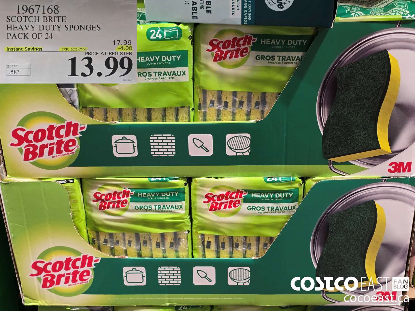 1967168 SCOTCH-BRITE HEAVY DUTY SPONGES PACK OF 24 ($4.00 INSTANT SAVINGS EXPIRES ON 2025-07-06) $13.99