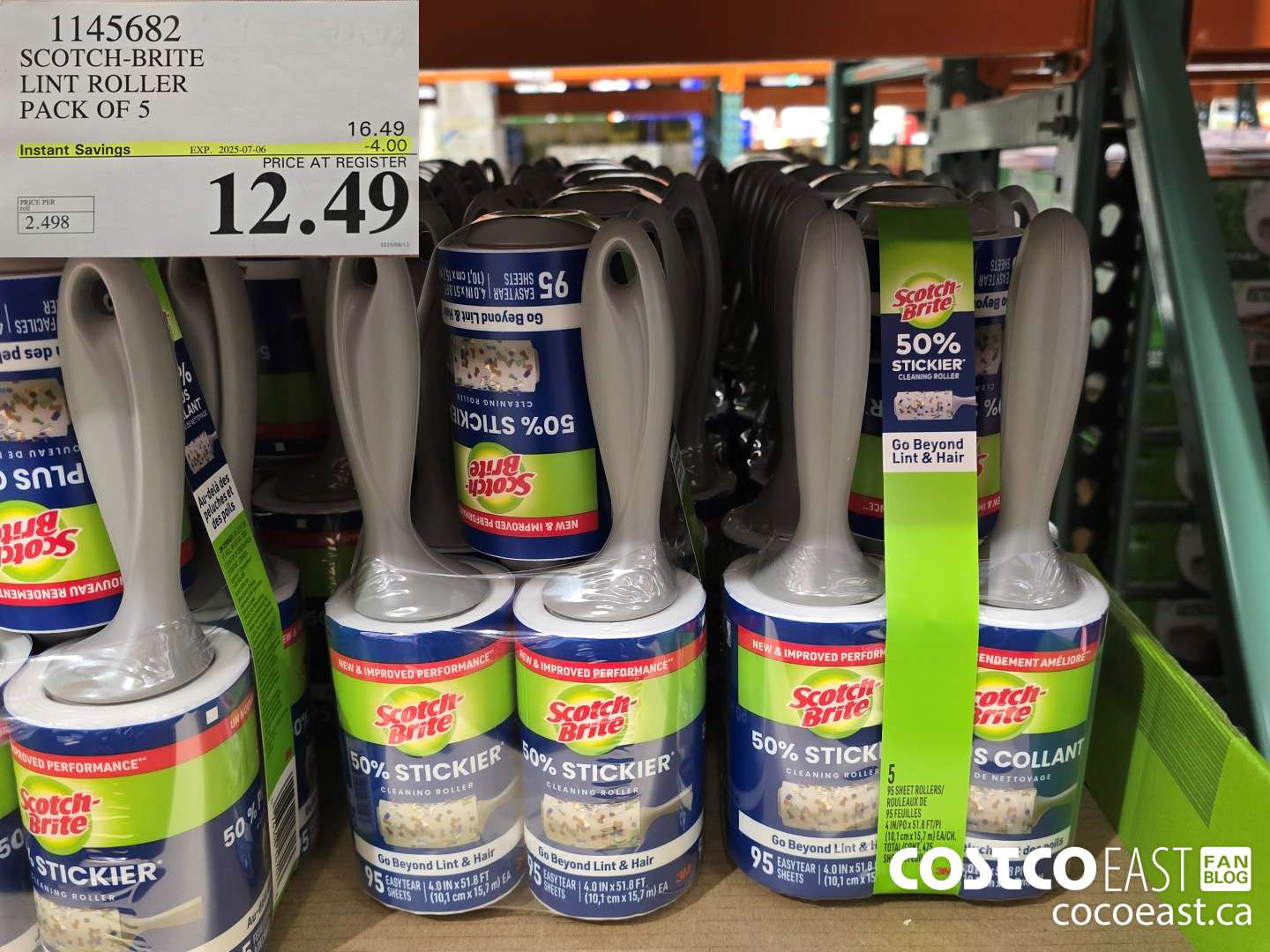 1145682 SCOTCH-BRITE LINT ROLLER PACK OF 5 ($4.00 INSTANT SAVINGS EXPIRES ON 2025-07-06) $12.49