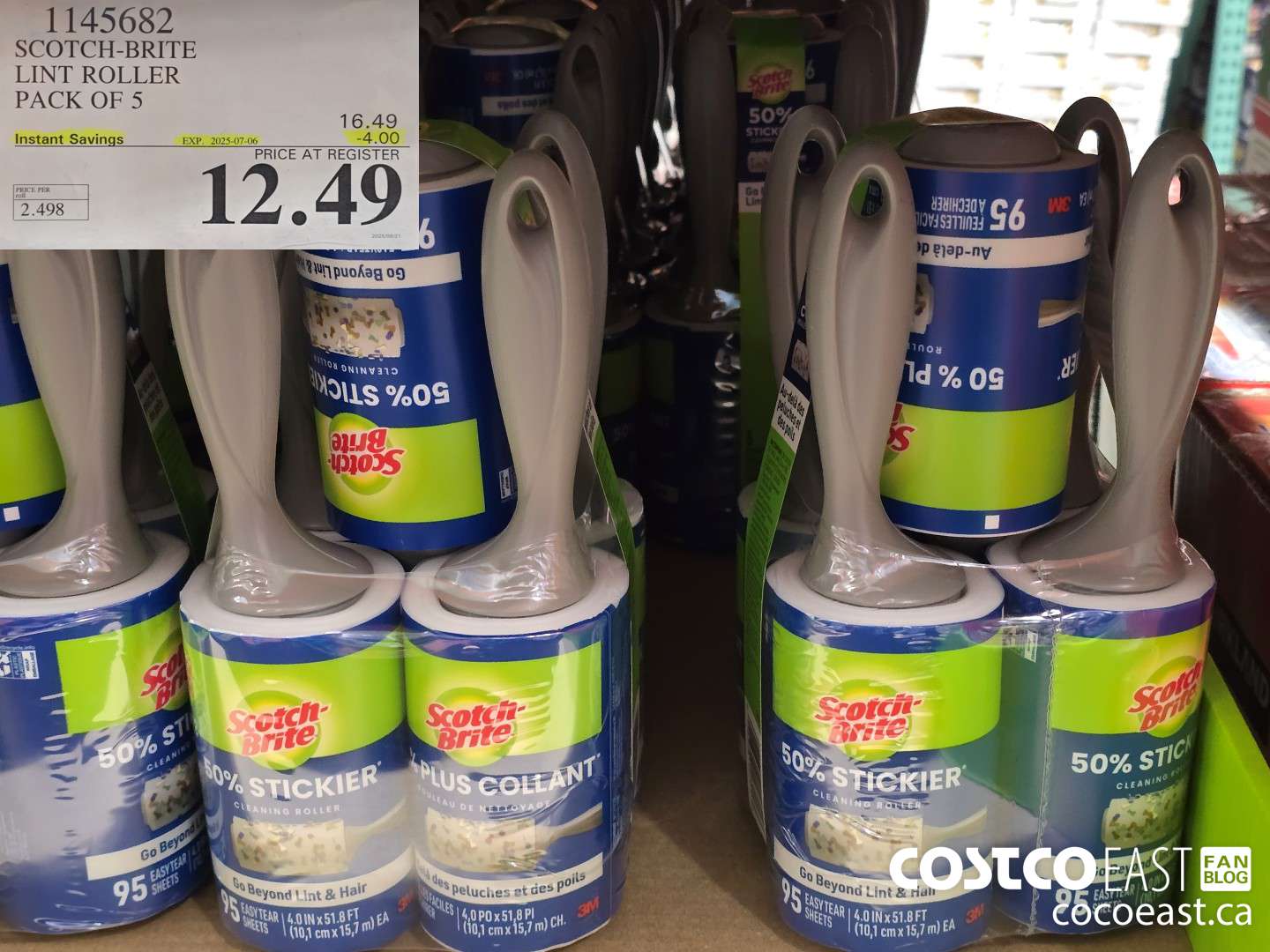 1145682 SCOTCH-BRITE LINT ROLLER PACK OF 5 ($4.00 INSTANT SAVINGS EXPIRES ON 2025-07-06) $12.49