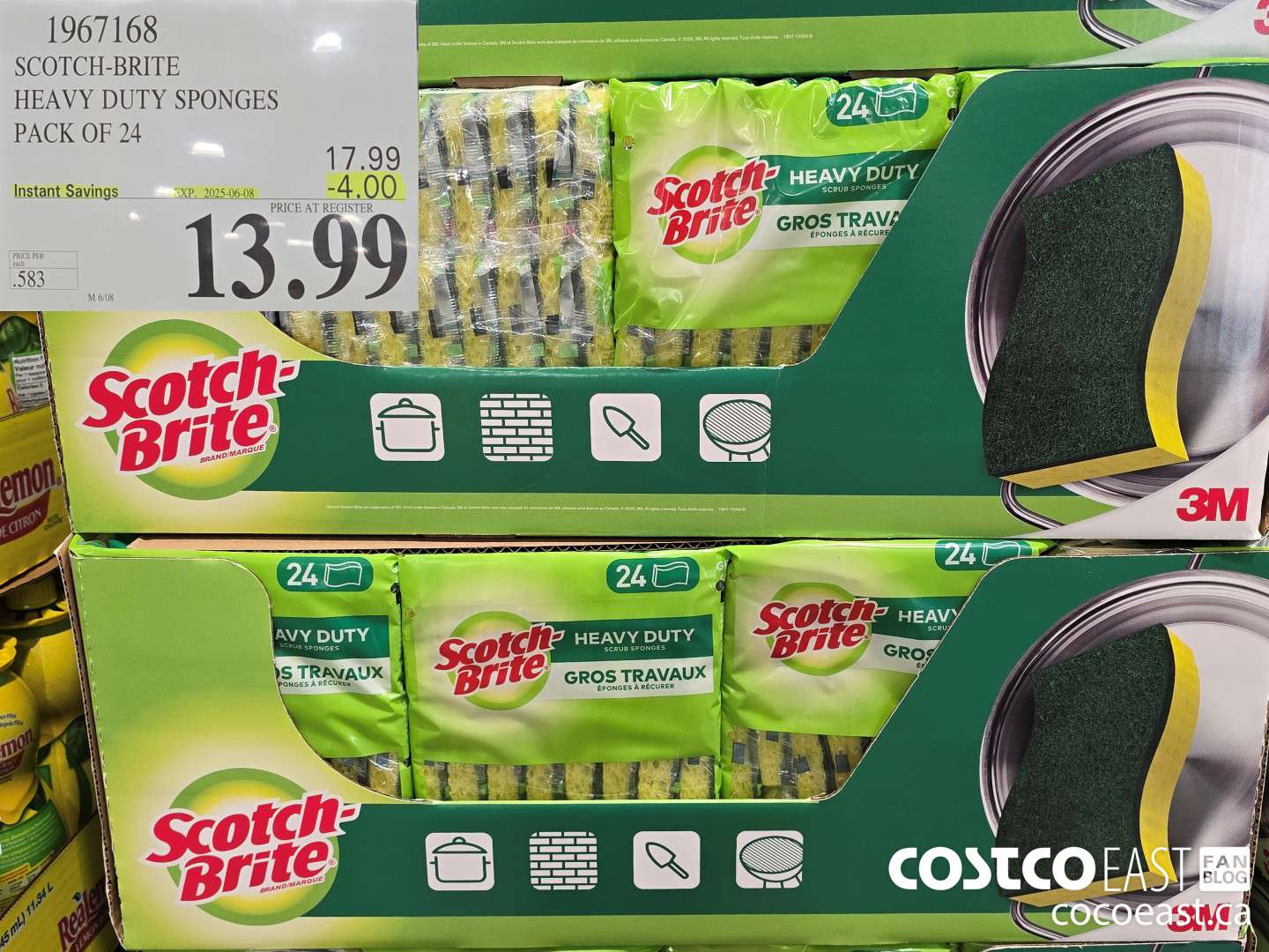 1967168 SCOTCH-BRITE SCRUB SPONGES PACK OF 24 ($4.00 INSTANT SAVINGS EXPIRES ON 2025-06-08) $13.99