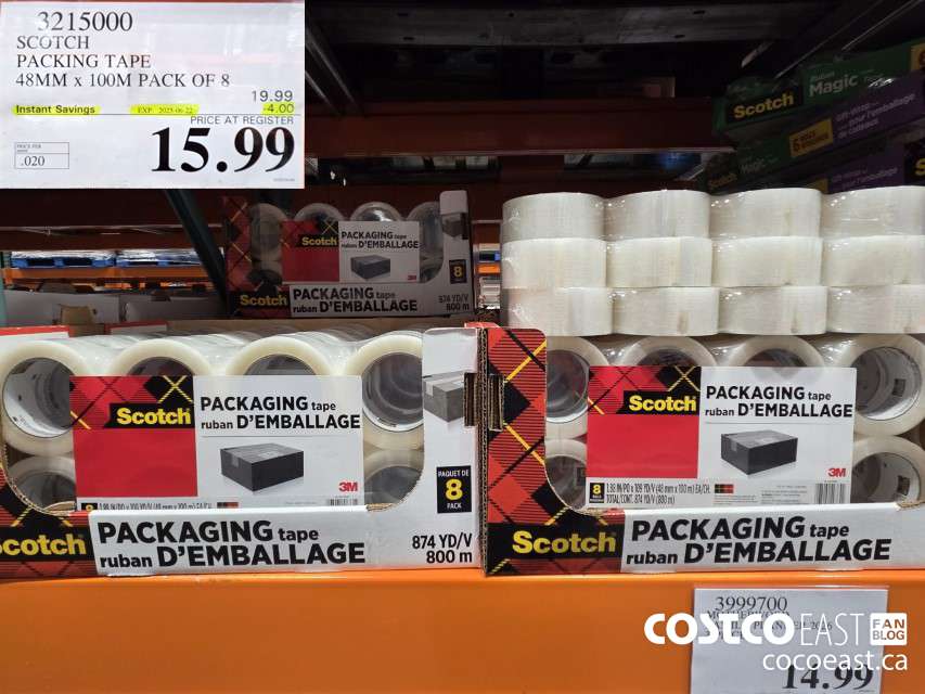 3215000 SCOTCH PACKING TAPE 48MM x 100M PACK OF 8 ($4.00 INSTANT SAVINGS EXPIRES ON 2025-06-22) $15.99