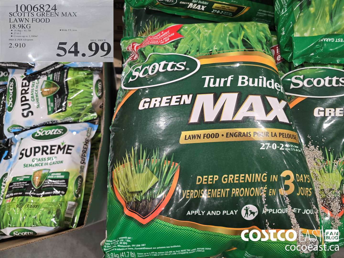 1006824 SCOTTS GREEN MAX LAWN FOOD 18.9kg $54.99