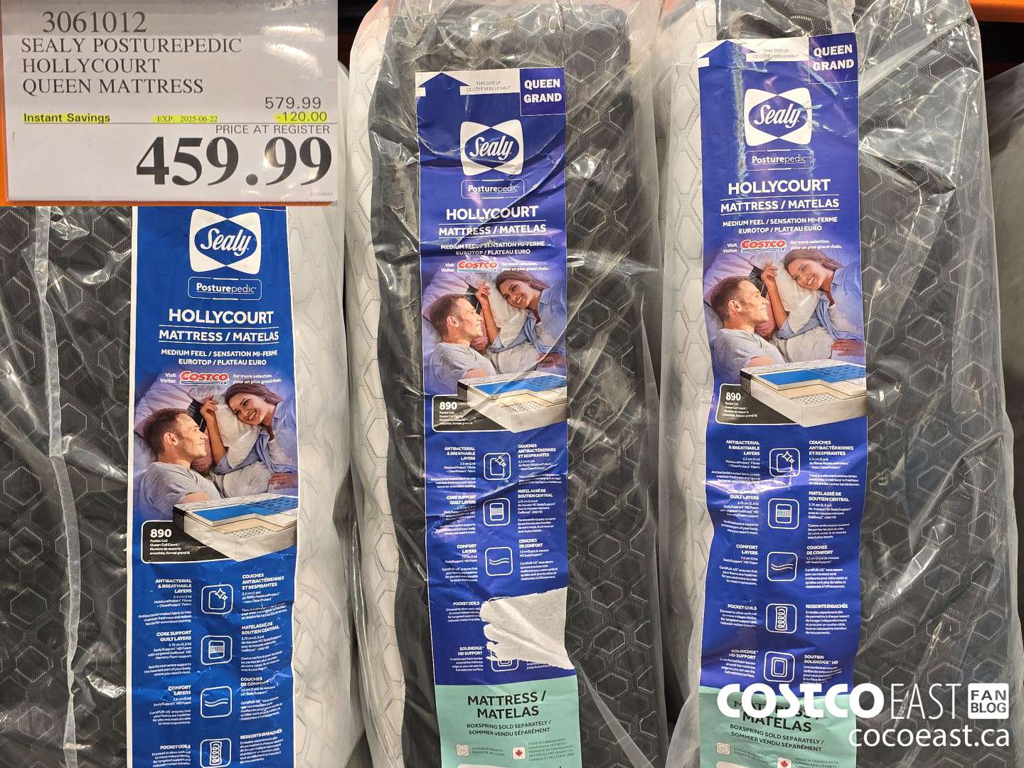 3061012 SEALY POSTUREPEDIC HOLLYCOURT QUEEN MATTRESS ($120.00 INSTANT SAVINGS EXPIRES ON 2025-06-22) $459.99