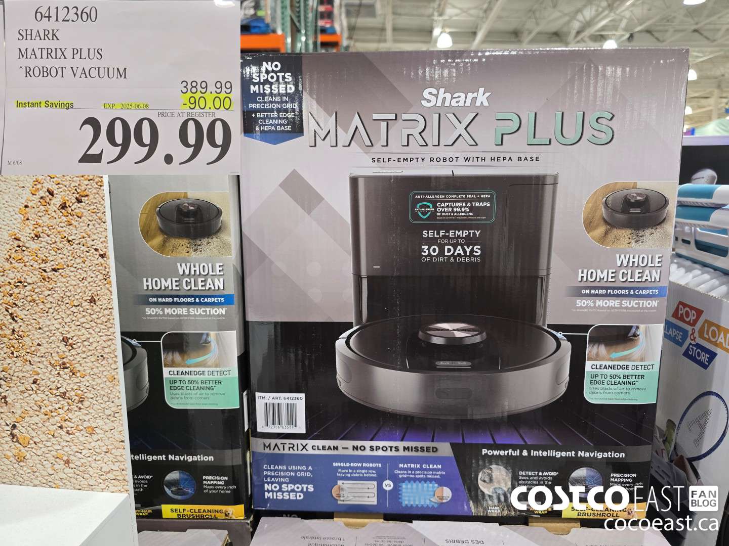 6412360 SHARK MATRIX PLUS ROBOT VACUUM ($90.00 INSTANT SAVINGS EXPIRES ON 2025-06-08) $299.99