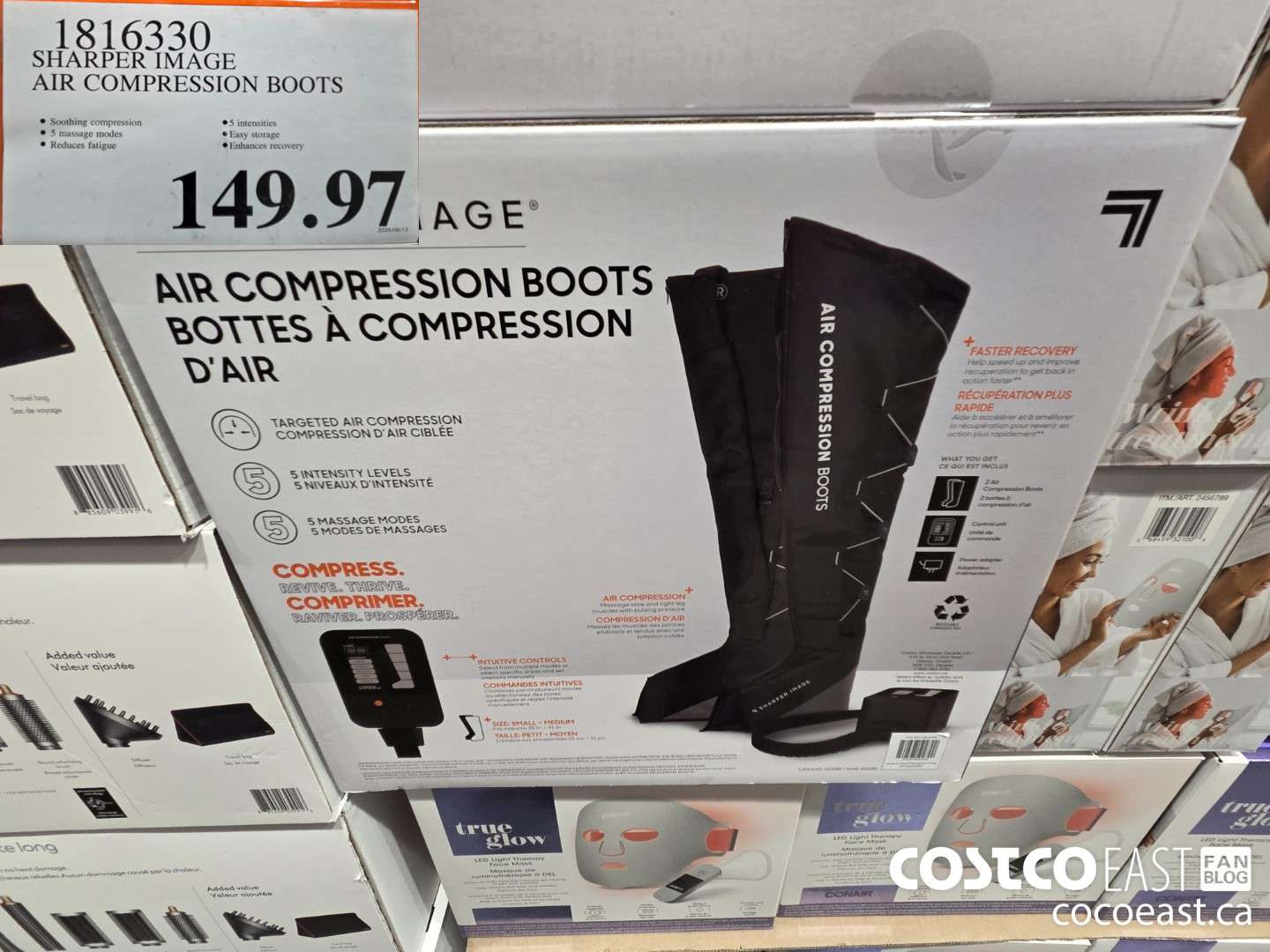 1816330 SHARPER IMAGE AIR COMPRESSION BOOTS  $149.97