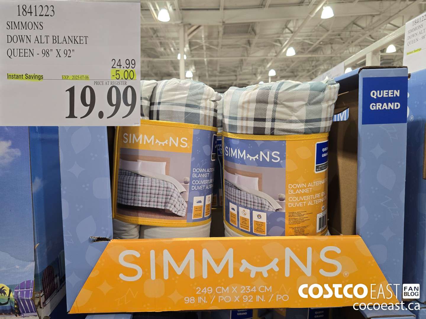 1841223 SIMMONS DOWN ALT BLANKET QUEEN 98