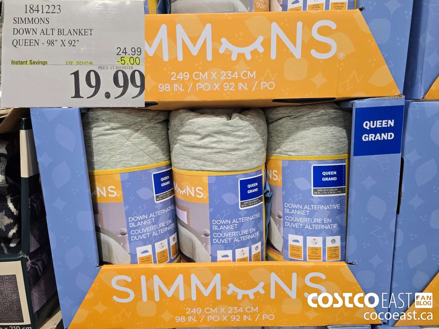 1841223 SIMMONS DOWN ALT BLANKET QUEEN 98