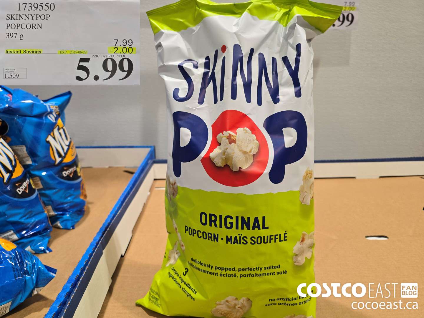 1739550 SKINNYPOP POPCORN 397 G ($2.00 INSTANT SAVINGS EXPIRES ON 2025-06-29) $5.99