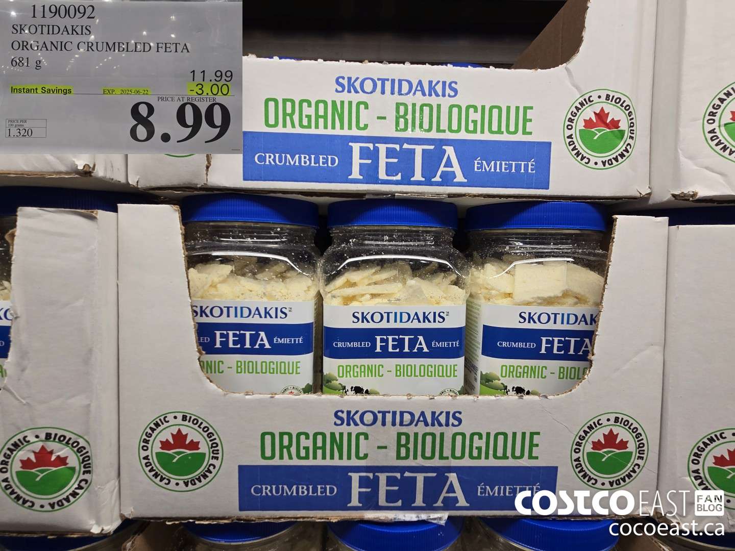 1190092 SKOTIDAKIS ORGANIC CRUMBLED FETA 681 G ($3.00 INSTANT SAVINGS EXPIRES ON 2025-06-22) $8.99