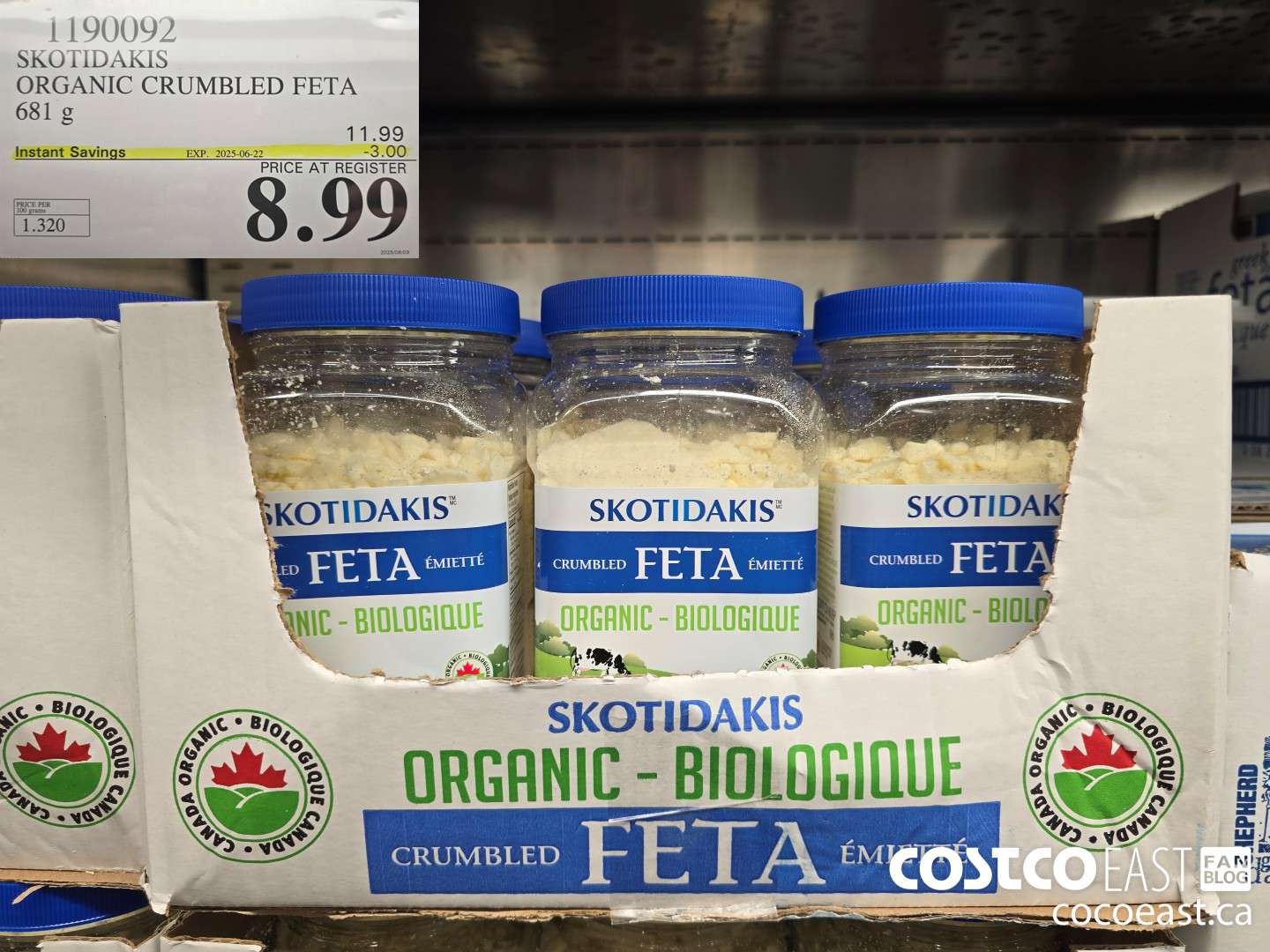 1190092 SKOTIDAKIS ORGANIC CRUMBLED FETA 681 G ($3.00 INSTANT SAVINGS EXPIRES ON 2025-06-22) $8.99