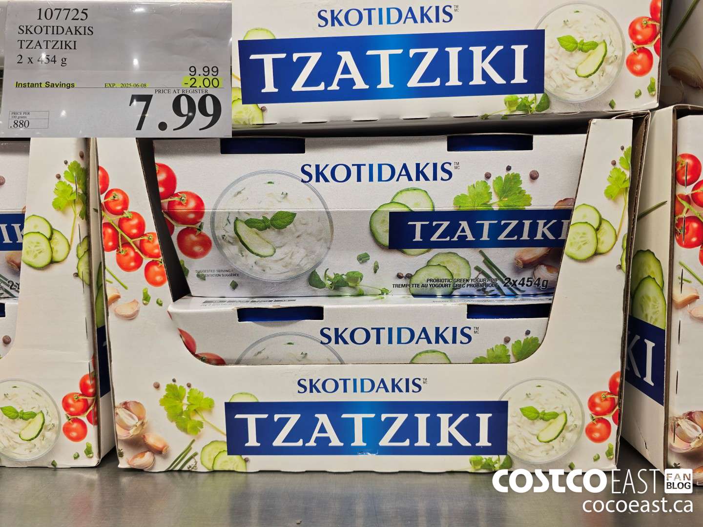 107725 SKOTIDAKIS TZATZIKI 2 X 454 G ($2.00 INSTANT SAVINGS EXPIRES ON 2025-06-08) $7.99