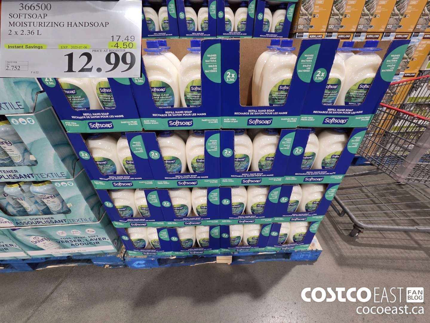 366500 SOFTSOAP HANDSOAP WITH ALOE 2 X 2.36 L ($4.50 INSTANT SAVINGS EXPIRES ON 2025-07-06) $12.99