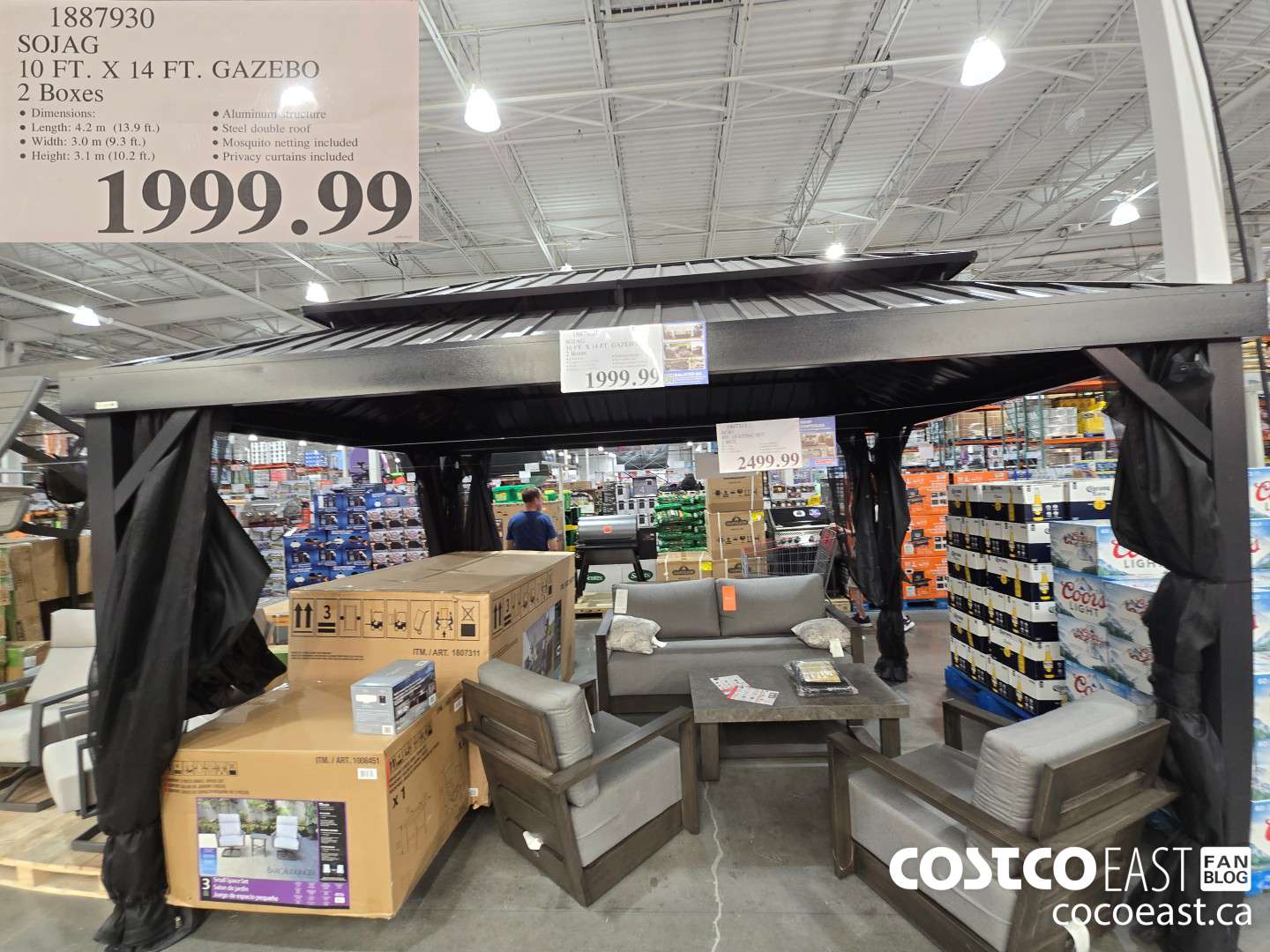 1887930 SOJAG 10 FT. X 14 FT. GAZEBO 2 Boxes $1999.99