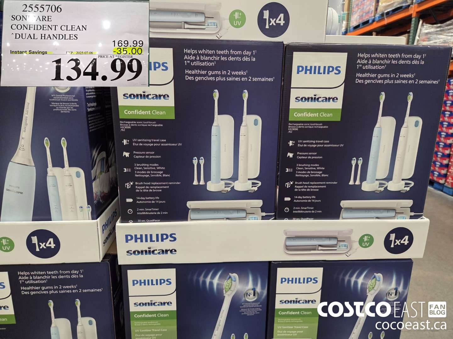 2555706 SONICARE CONFIDENT CLEAN “DUAL HANDLES ($35.00 INSTANT SAVINGS EXPIRES ON 2025-07-06) $134.99