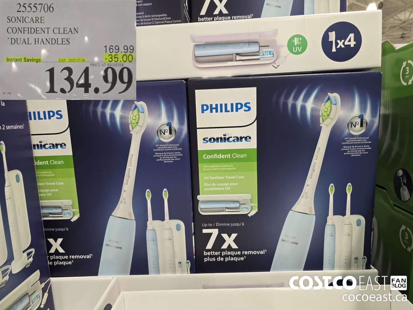 2555706 SONICARE CONFIDENT CLEAN “DUAL HANDLES ($35.00 INSTANT SAVINGS EXPIRES ON 2025-07-06) $134.99