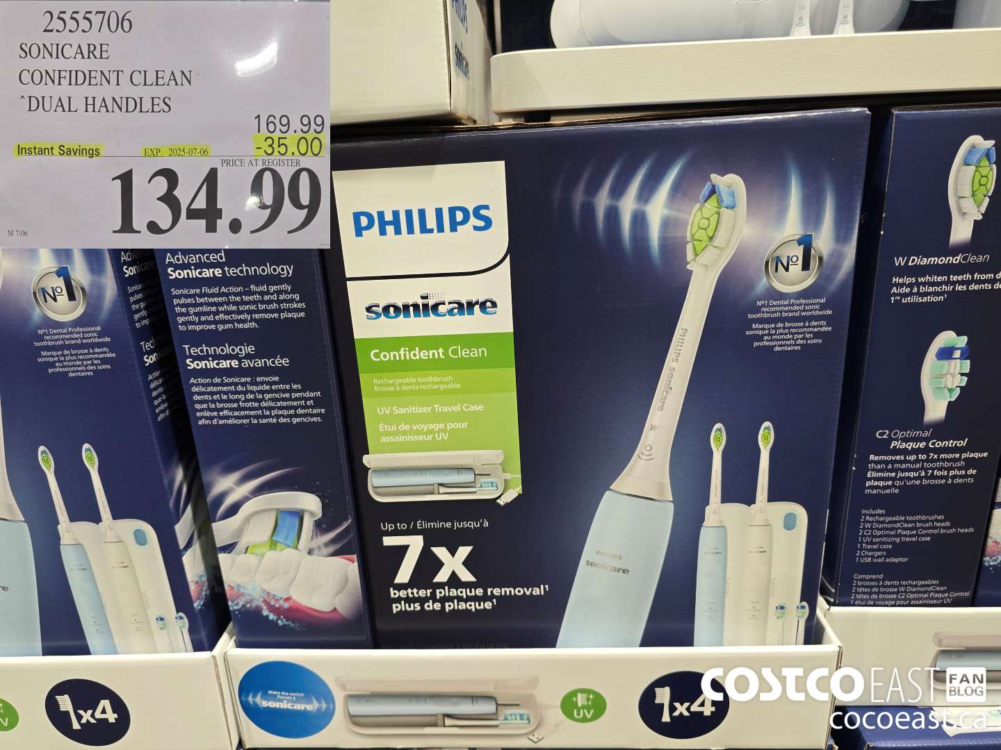 2555706 SONICARE CONFIDENT CLEAN “DUAL HANDLES ($35.00 INSTANT SAVINGS EXPIRES ON 2025-07-06) $134.99