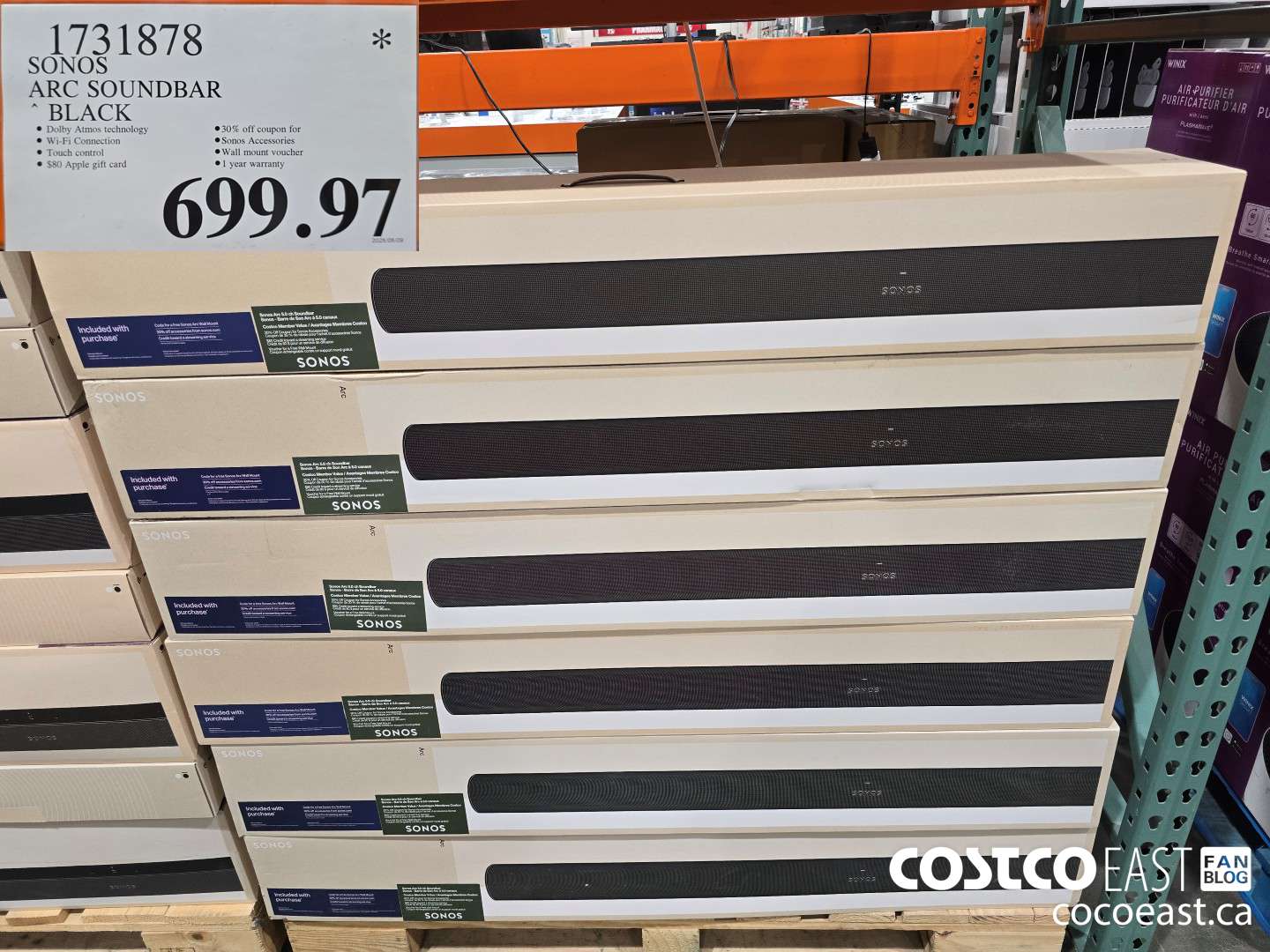 1731878 SONOS ARC SOUNDBAR BLACK $699.97