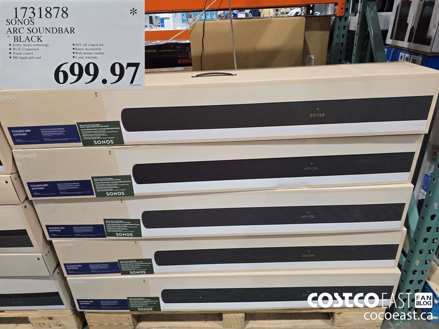 1731878 SONOS ARC SOUNDBAR BLACK $699.97