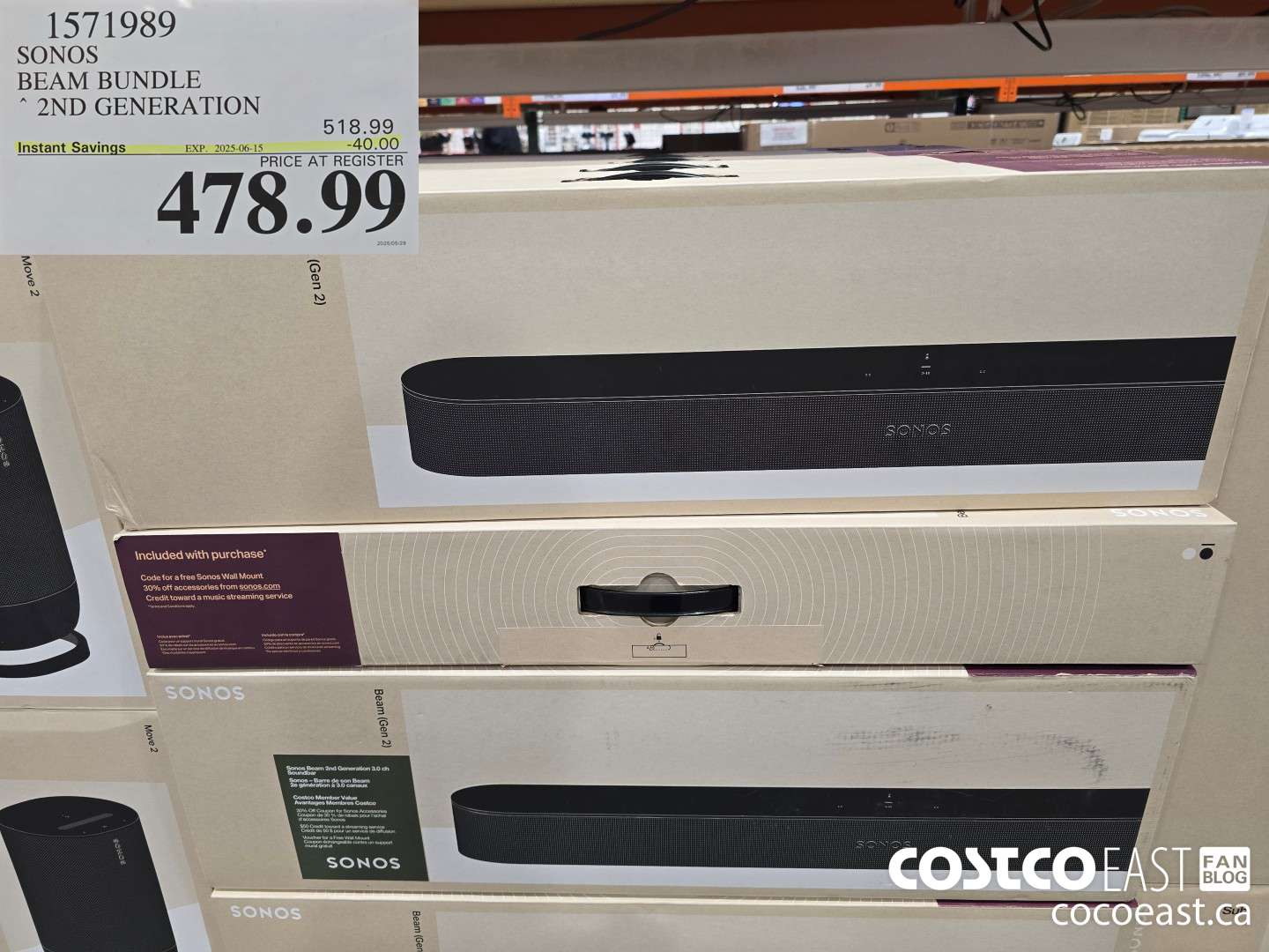 1571989 SONOS BEAM BUNDLE 2ND GENERATION ($40.00 INSTANT SAVINGS EXPIRES ON 2025-06-15) $478.99