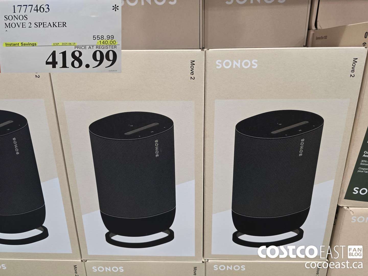 1777463 SONOS MOVE 2 SPEAKER ($140.00 INSTANT SAVINGS EXPIRES ON 2025-06-15) $418.99