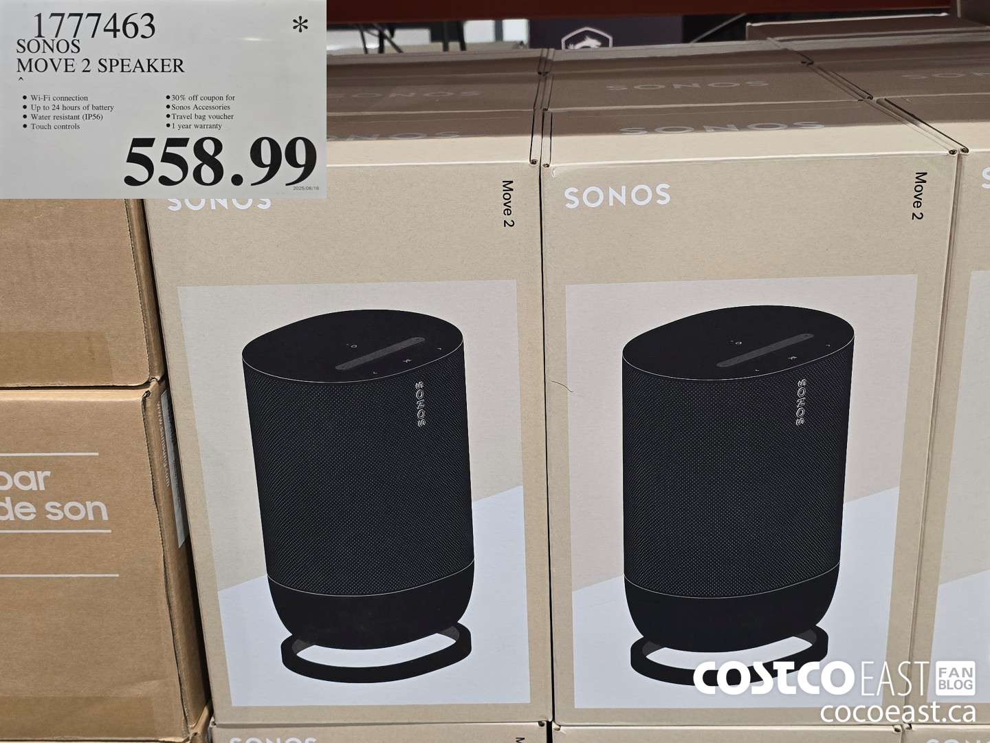 1777463 SONOS MOVE 2 SPEAKER $558.99