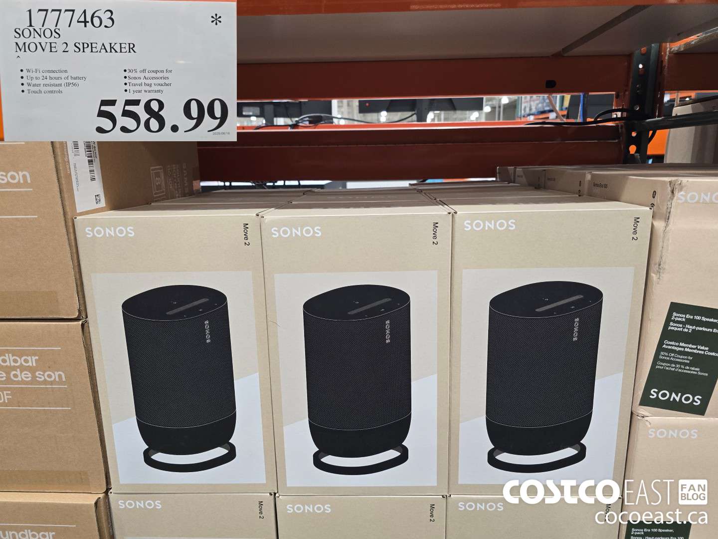 1777463 SONOS MOVE 2 SPEAKER $558.99