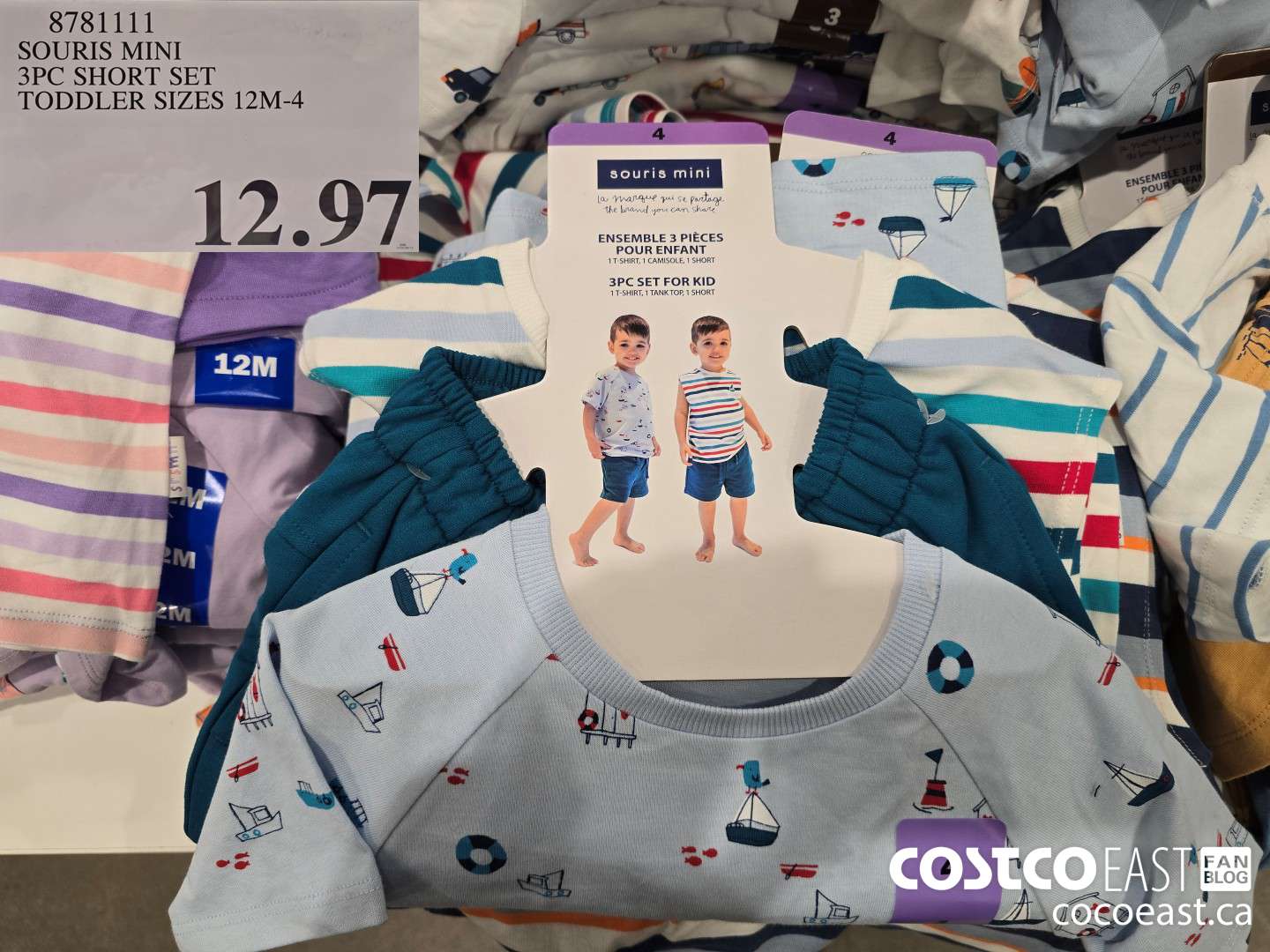 8781111 SOURIS MINI 3PC SHORT SET TODDLER SIZES 12M-4 $12.97