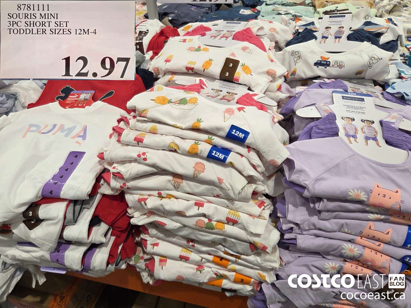 8781111 SOURIS MINI 3PC SHORT SET TODDLER SIZES 12M-4 $12.97