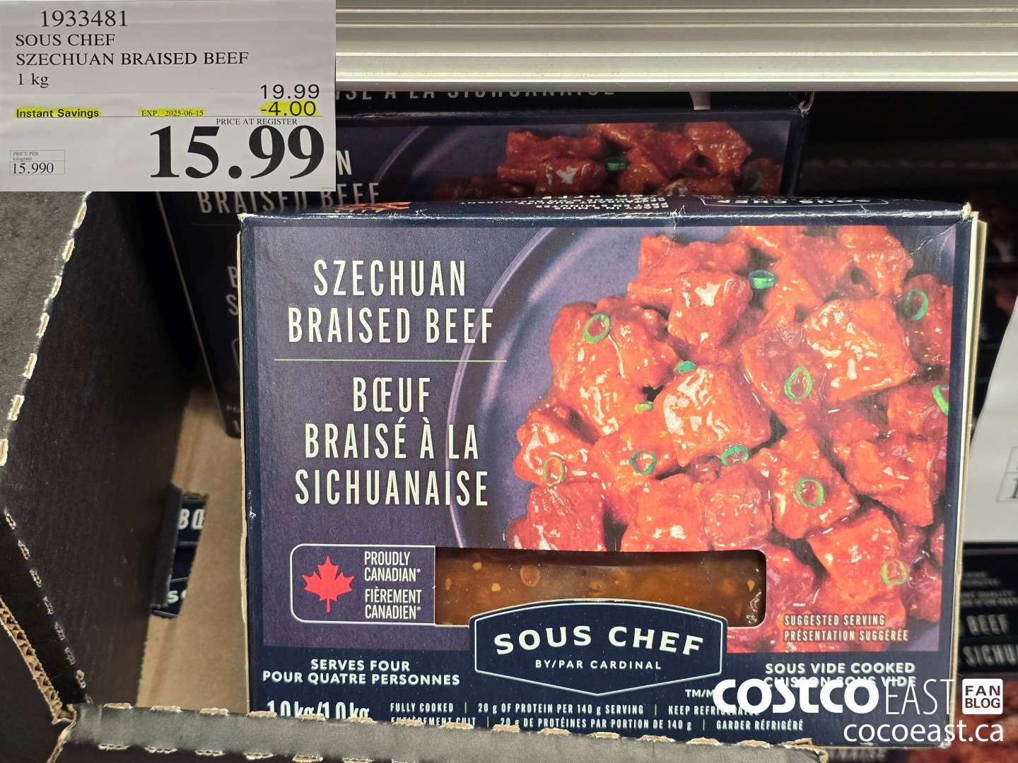 1933481 SOUS CHEF SZECHUAN BRAISED BEEF 1KG ($4.00 INSTANT SAVINGS EXPIRES ON 2025-06-15) $15.99