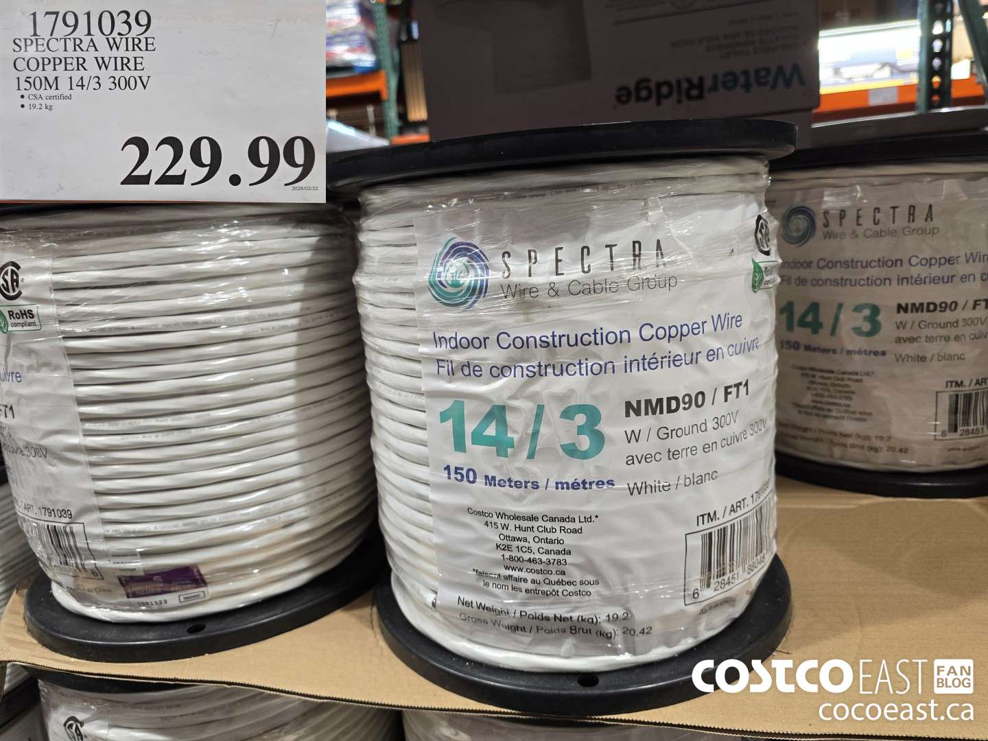 1791039 SPECTRA WIRE COPPER WIRE 150M 14/3 300V $229.99