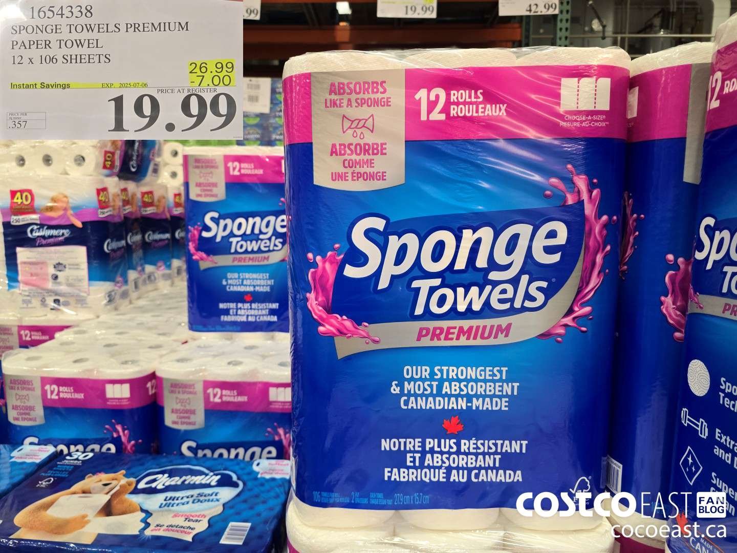 1654338 SPONGE TOWELS PREMIUM PAPER TOWEL 12 x 106 SHEETS ($7.00 INSTANT SAVINGS EXPIRES ON 2025-07-06) $19.99