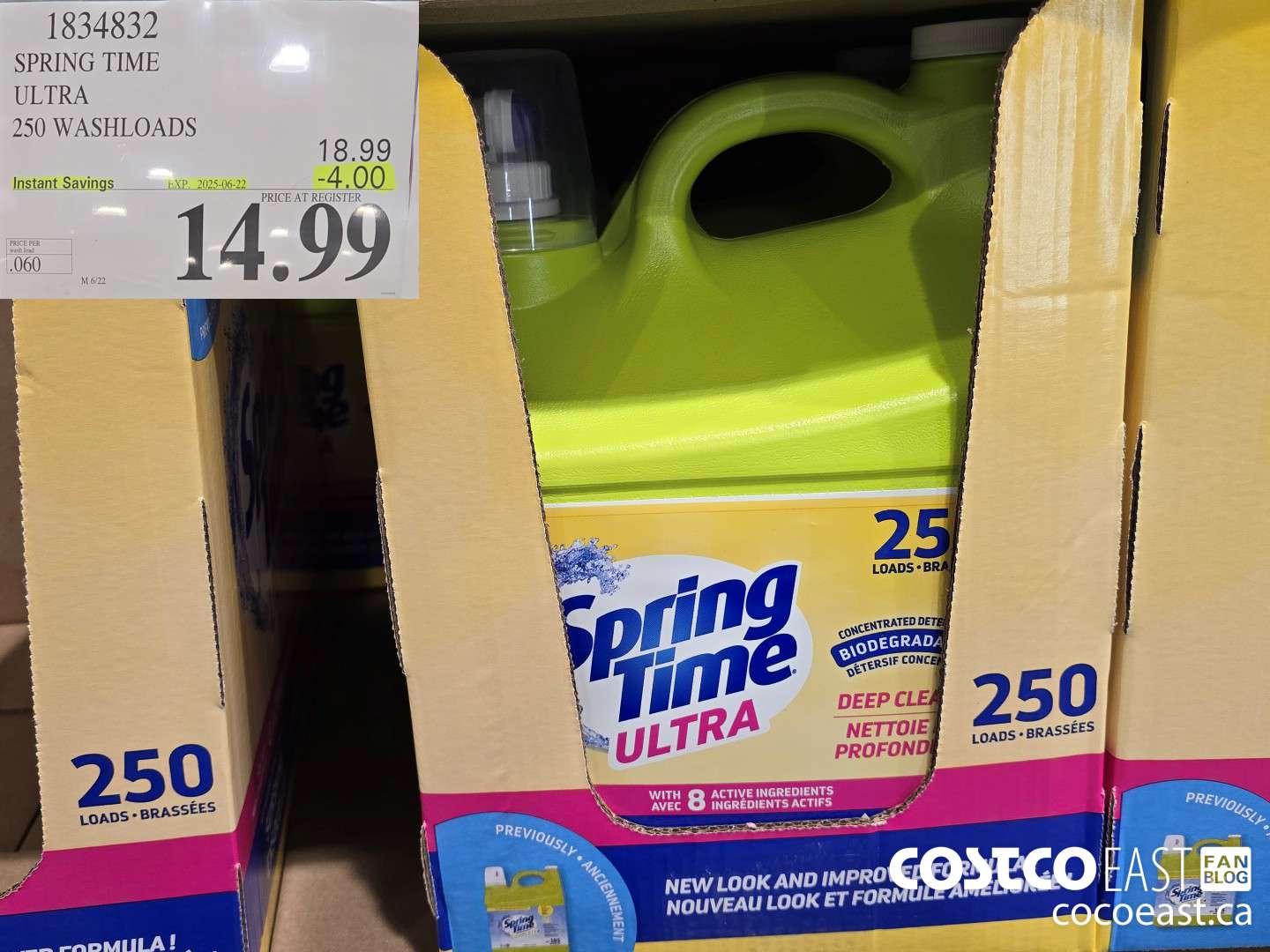 1834832 SPRING TIME ULTRA 250 WASHLOADS ($4.00 INSTANT SAVINGS EXPIRES ON 2025-06-22) $14.99